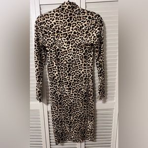 NWT Nordstrom Leith Leopard Turtleneck Bodycon Dress - XS 🐆